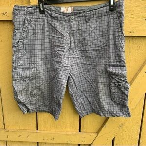 Vintage OP Ocean Pacific Blue Plaid Board Shorts